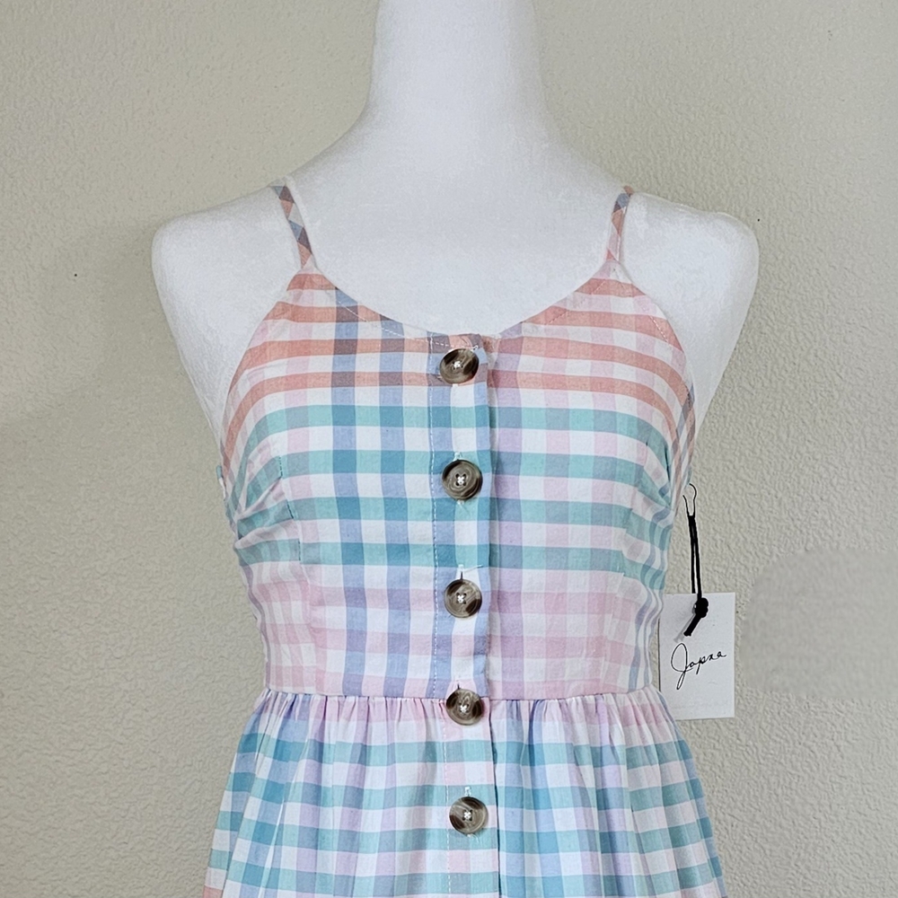 Women's Multicolor Plaid Summer Dress - XS